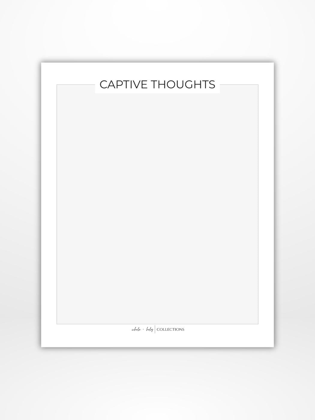 Captive Thoughts Notepad (Thought Stewardship)