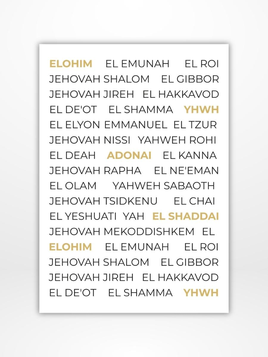 Names of God Dashboard (A5)