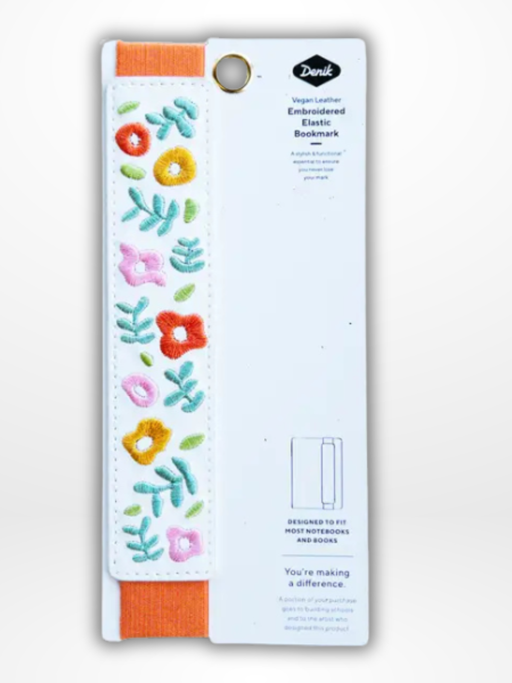 Spring Garden Embroidered Elastic Bookmark