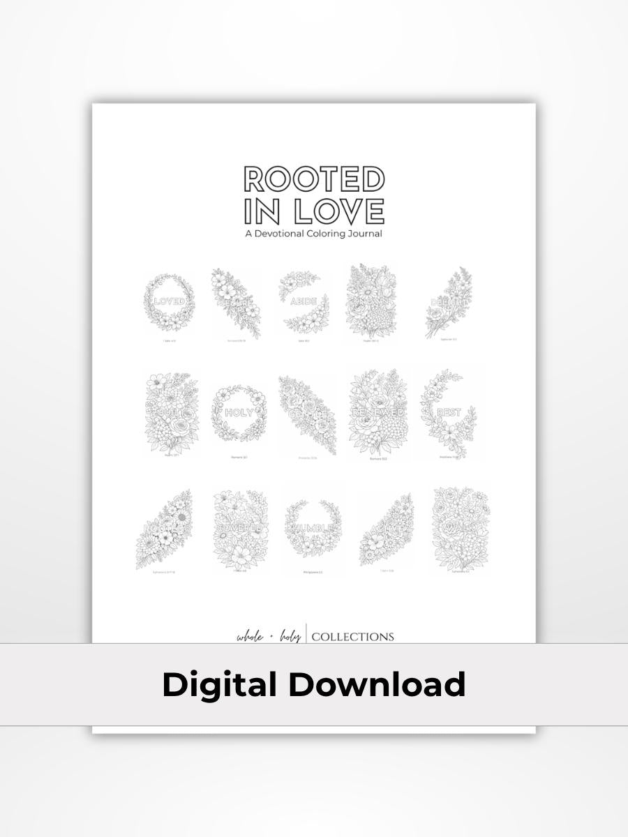 Rooted In Love Coloring Journal (Digital Download - A5)