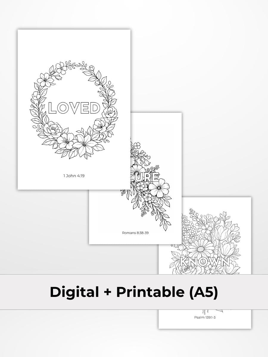 Rooted In Love Coloring Journal (Digital Download - A5)