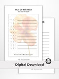 Out of My Head Printable (Digital Download - Half Letter Size)