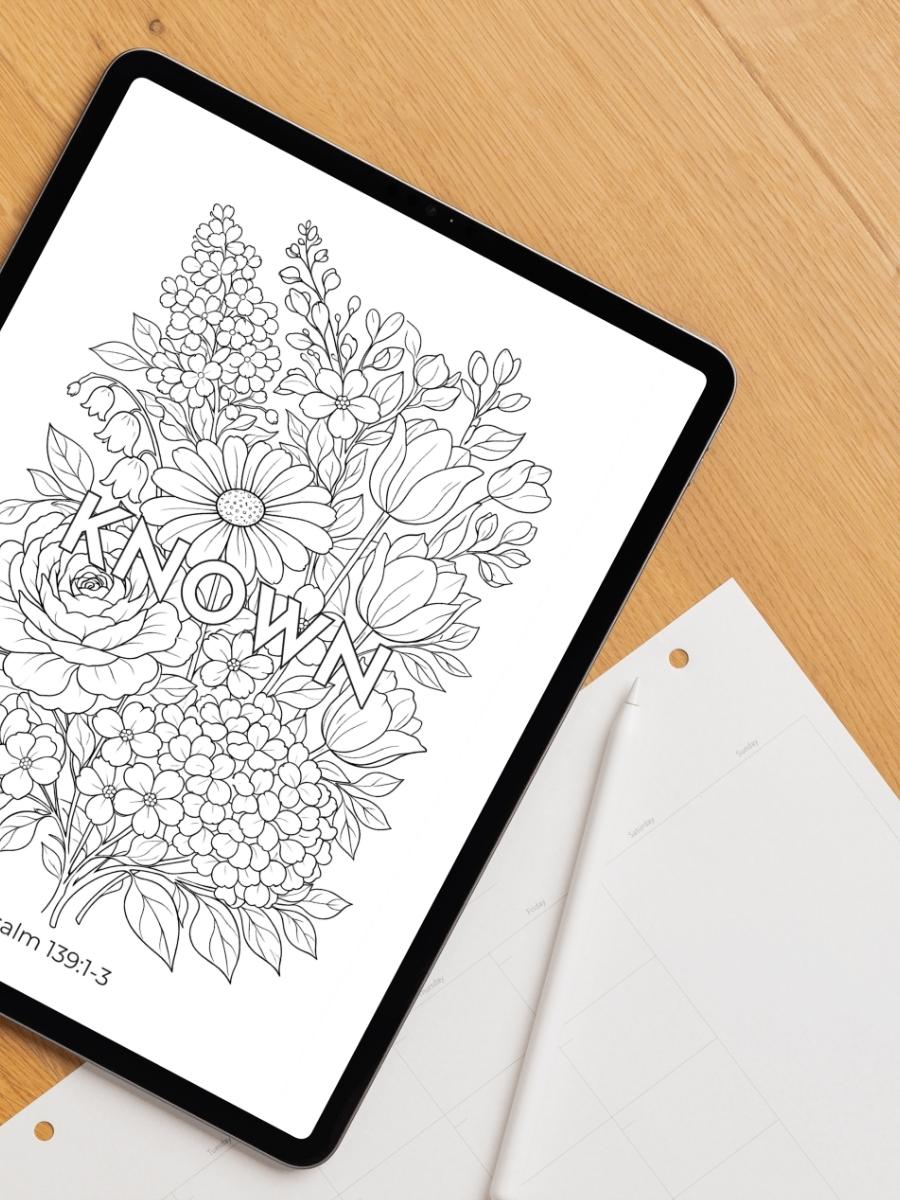 Rooted In Love Coloring Journal (Digital Download - A5)