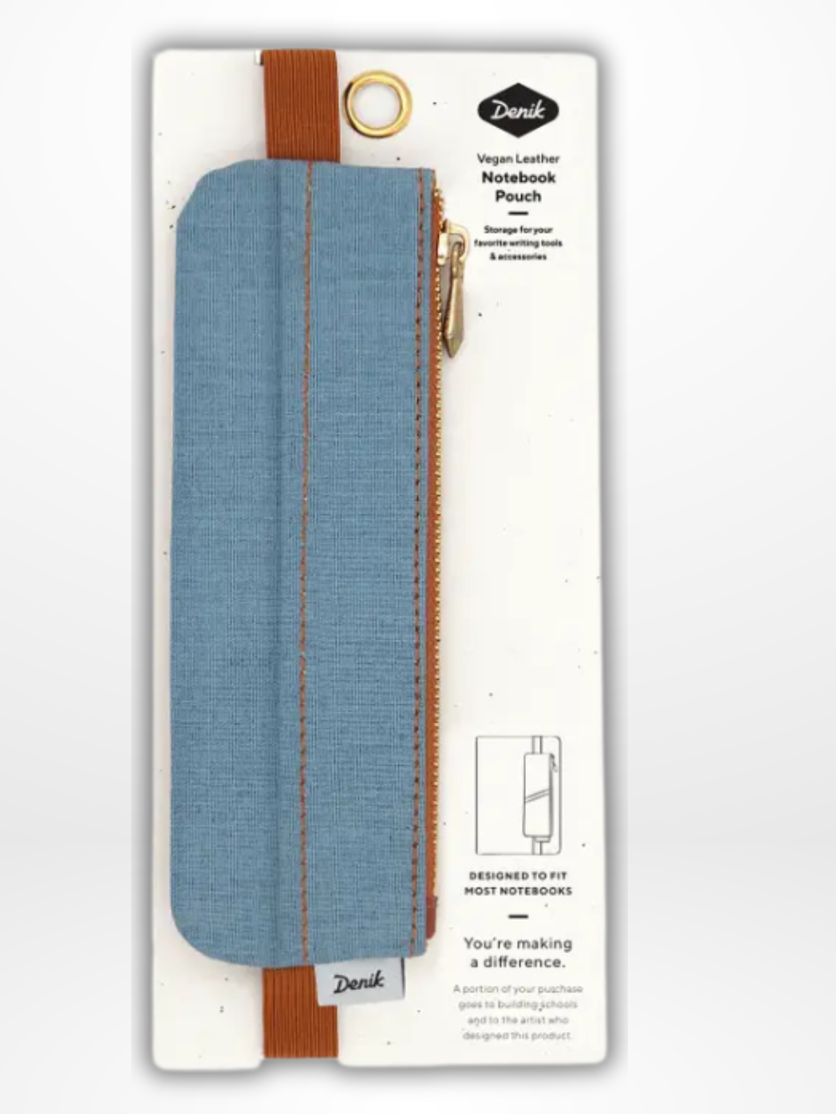 Distressed Denim Elastic Notebook Pouch