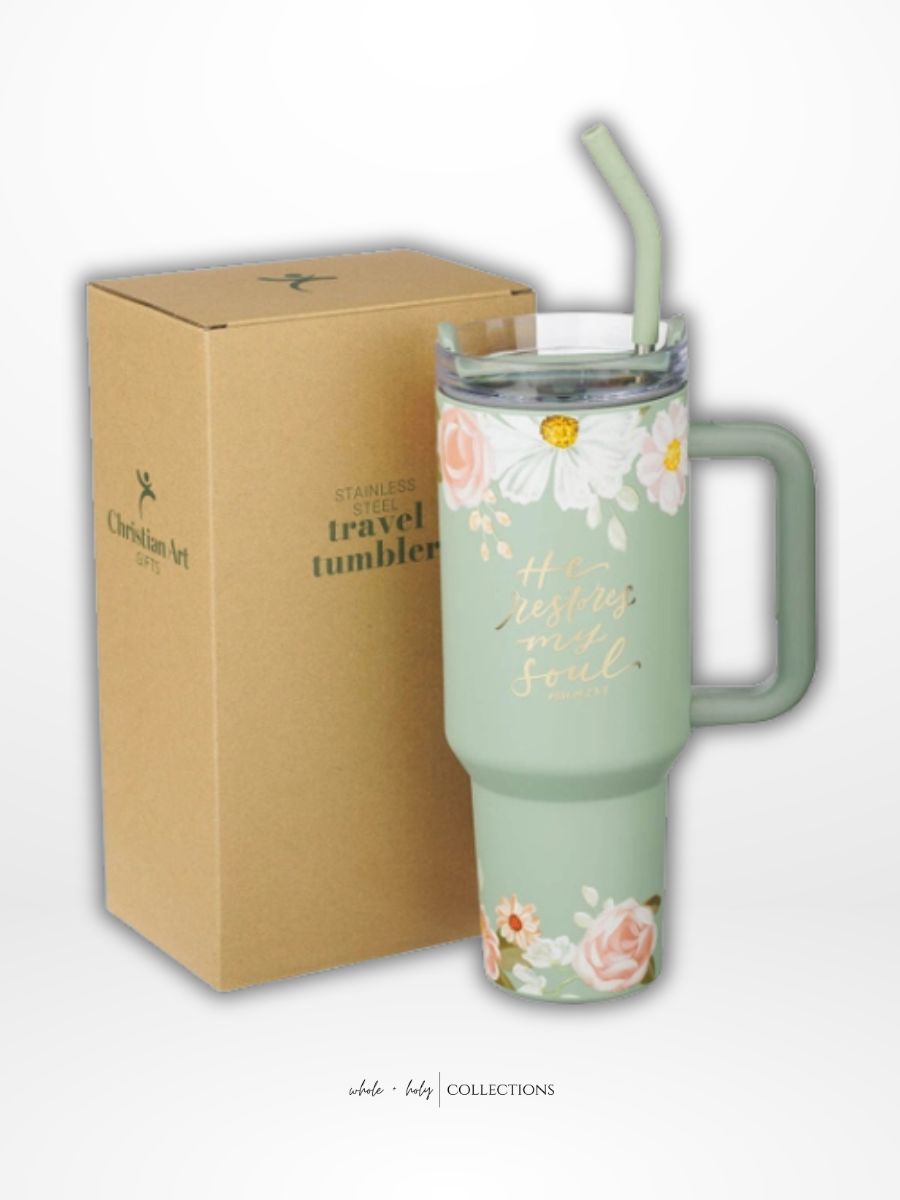 He Restores My Soul Tumbler with Straw (40oz)