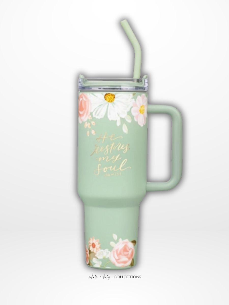 He Restores My Soul Tumbler with Straw (40oz)
