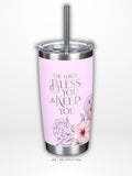 The Lord Bless You Tumbler with Straw (18oz)