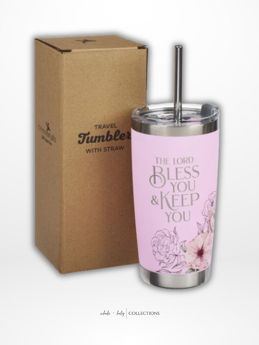 The Lord Bless You Tumbler with Straw (18oz)