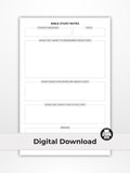 Bible Study Notes (Digital Download - Half Letter Size)