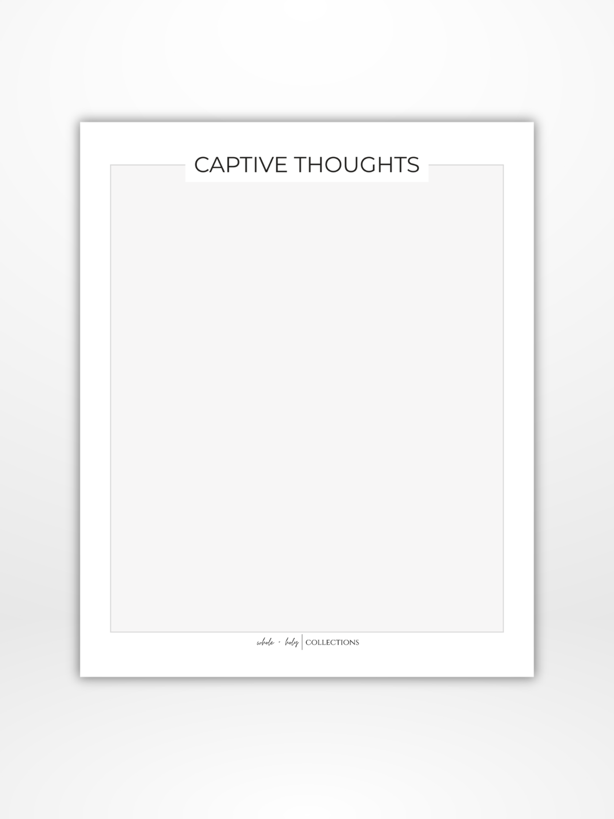Captive Thoughts Notepad (Thought Stewardship)