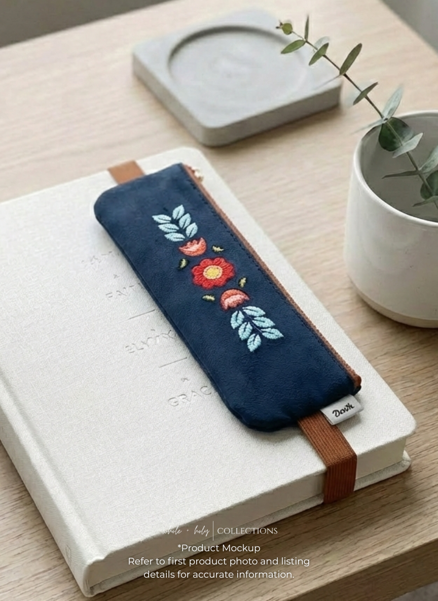 Evelynn Blue Elastic Notebook Pouch