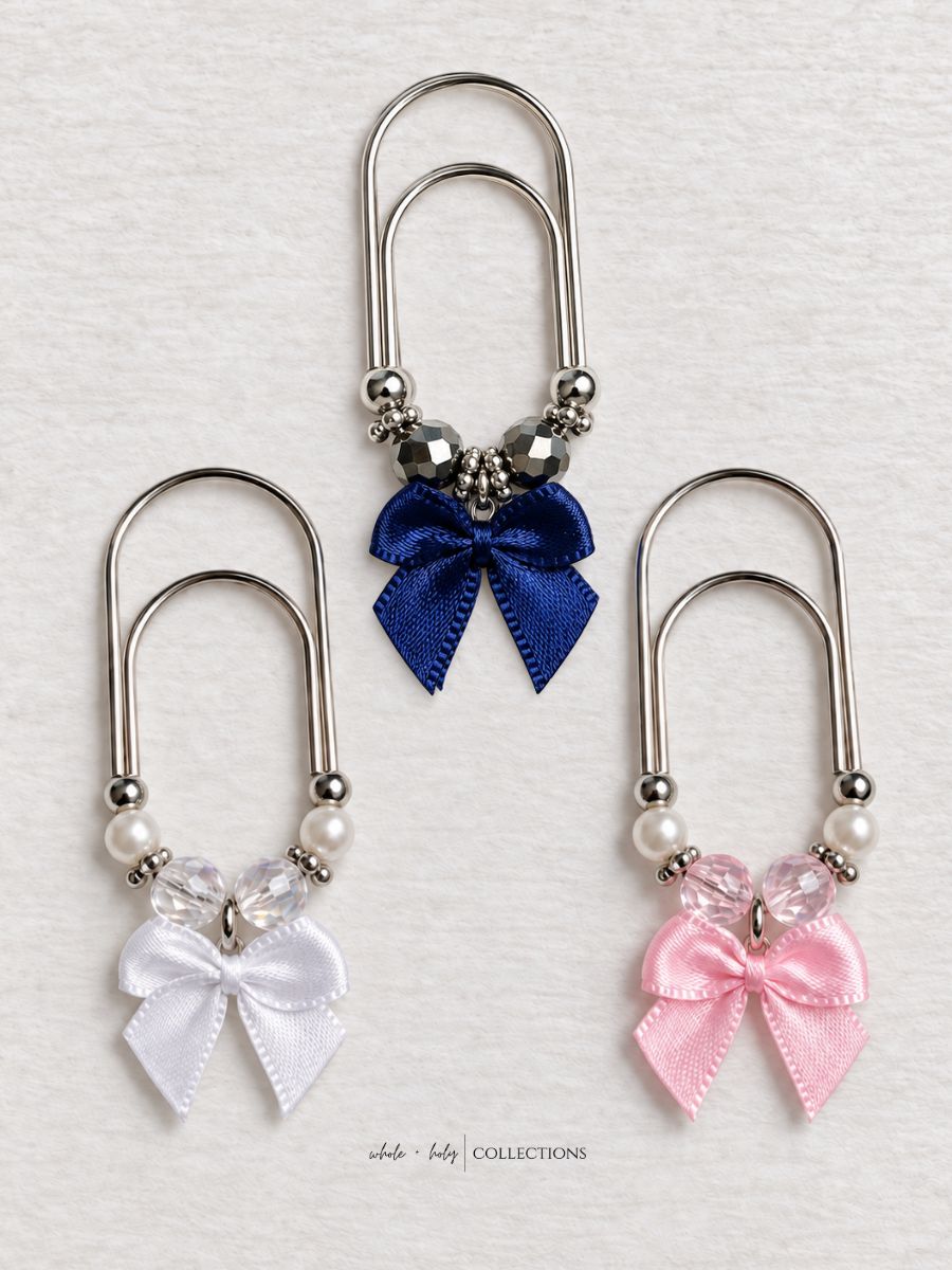 Iridescent Bead + Bow Bible and Planner Paperclip