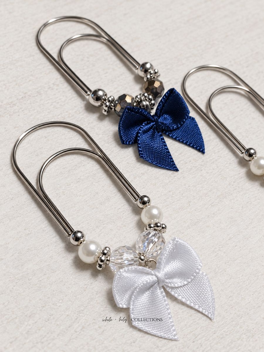 Iridescent Bead + Bow Bible and Planner Paperclip