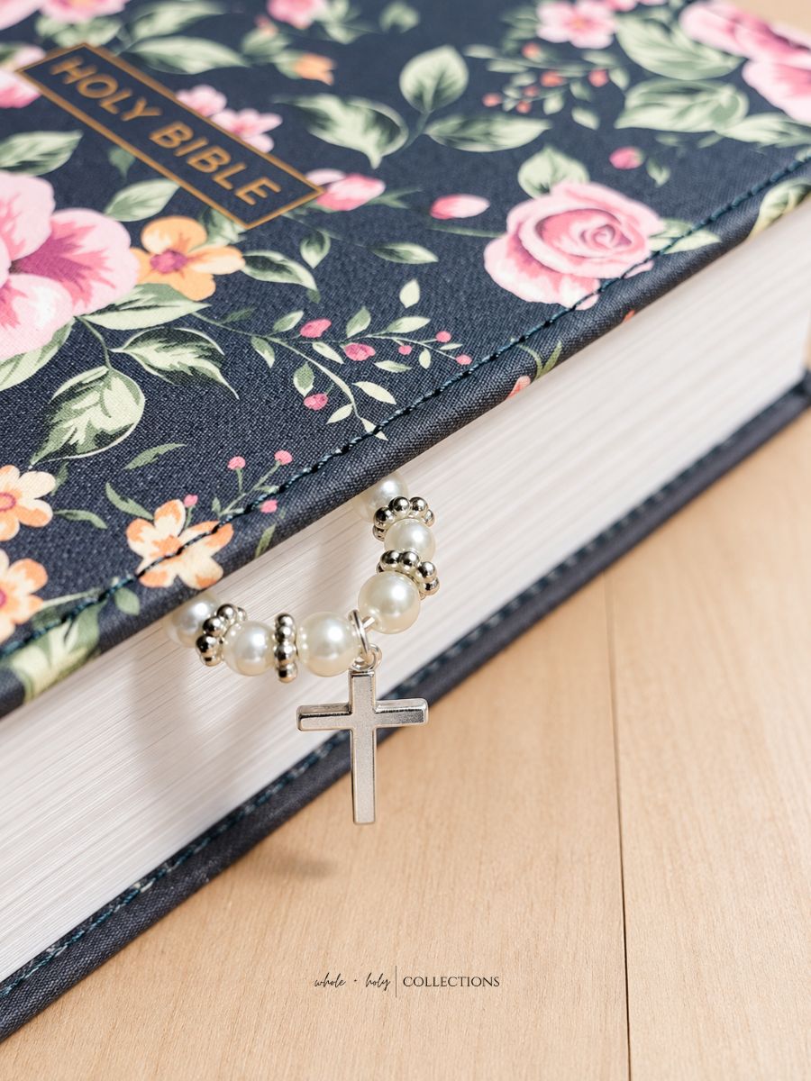 Pearl Beaded Bible and Planner Paperclip | Cross, Bible, or Heart Charm