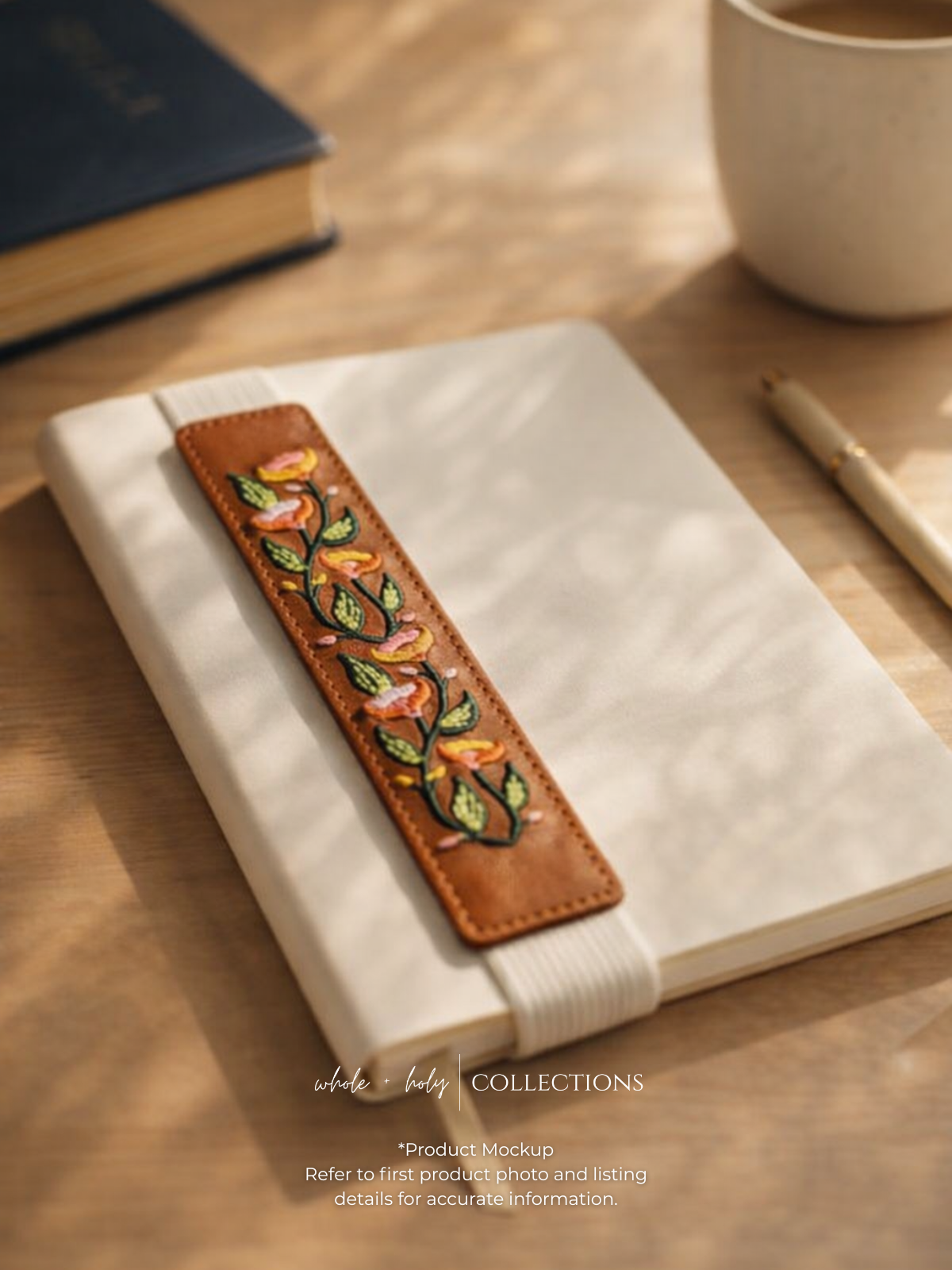 Molina Vine Embroidered Elastic Bookmark