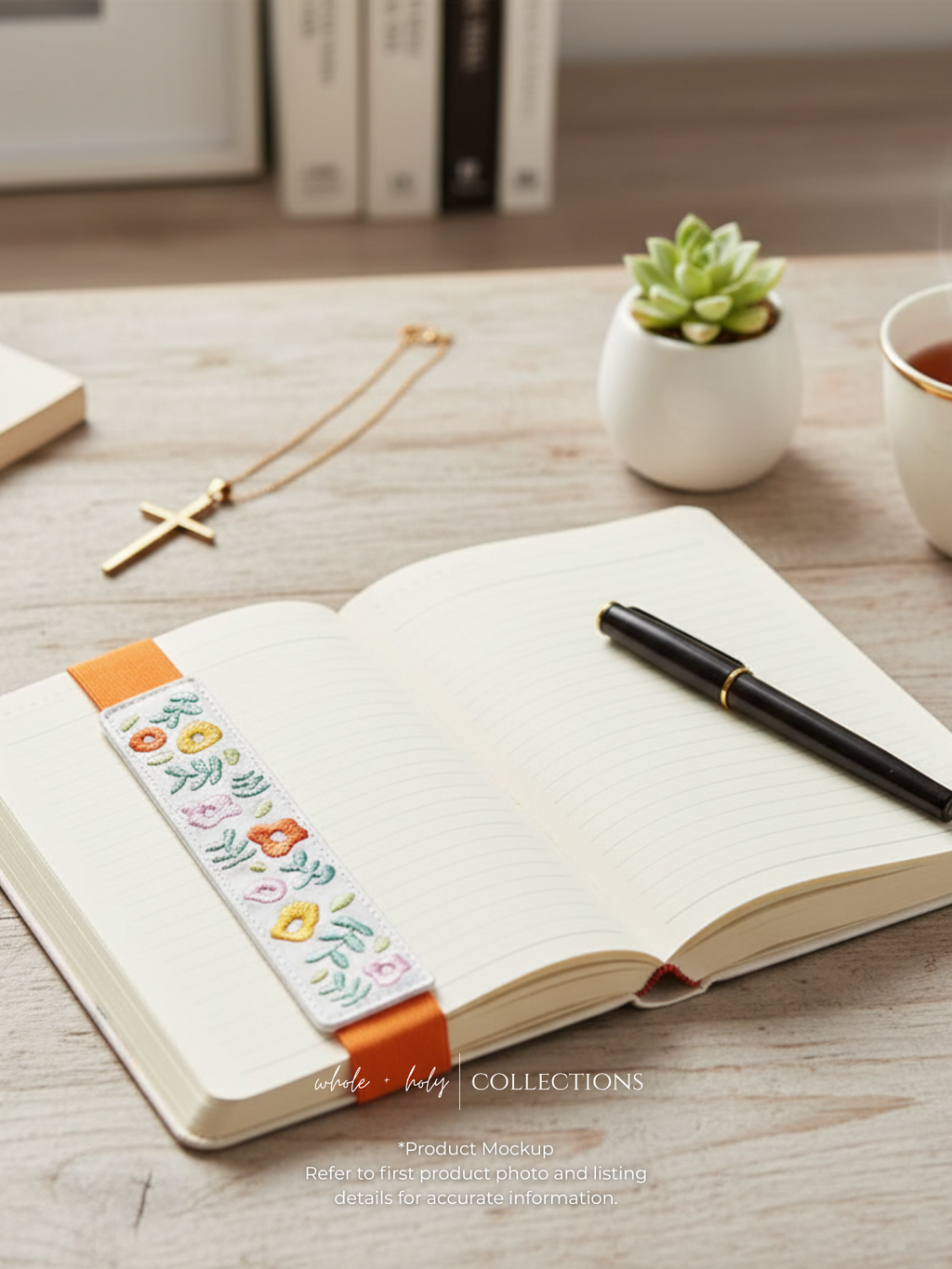 Spring Garden Embroidered Elastic Bookmark