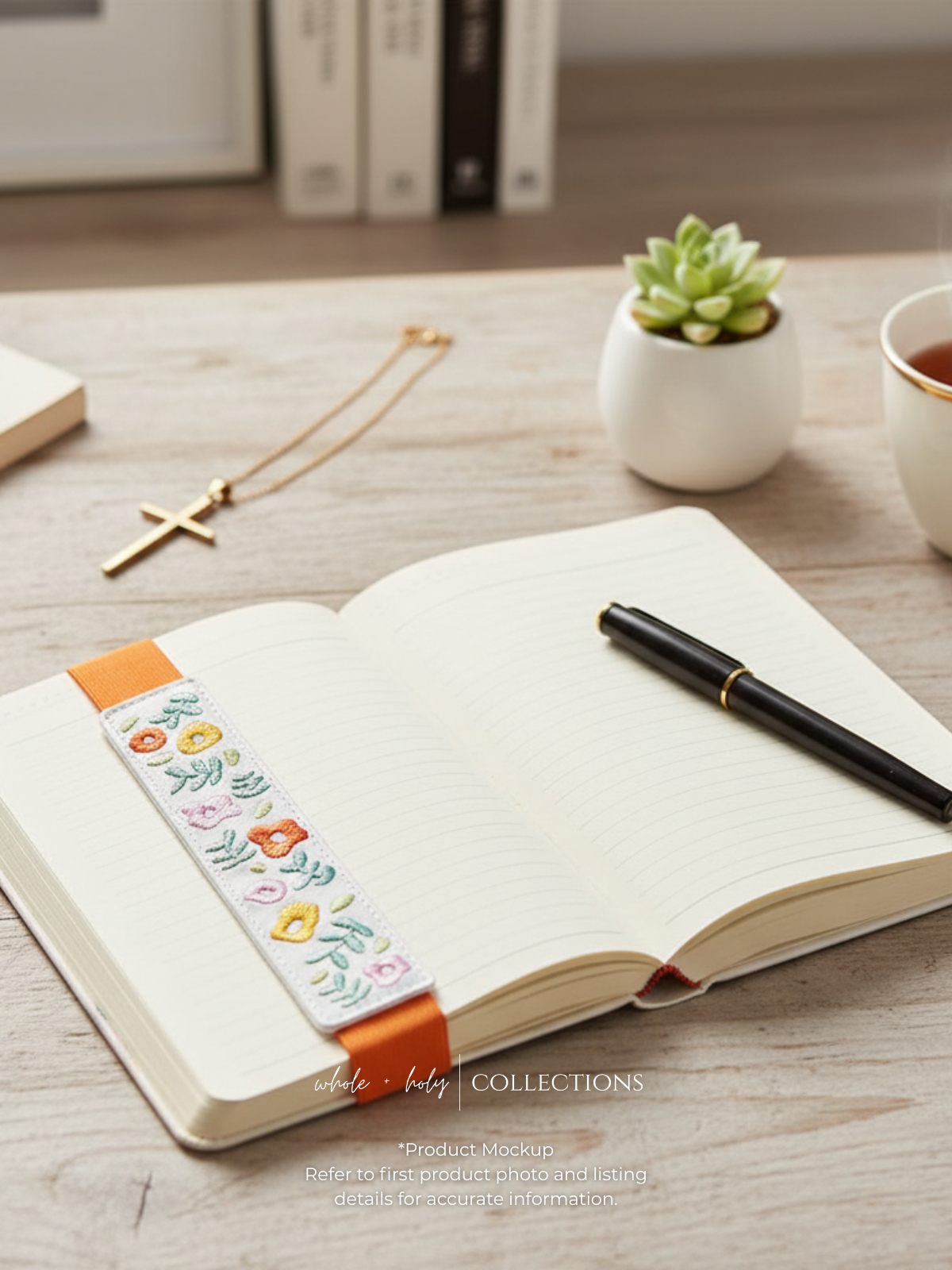 Spring Garden Embroidered Elastic Bookmark