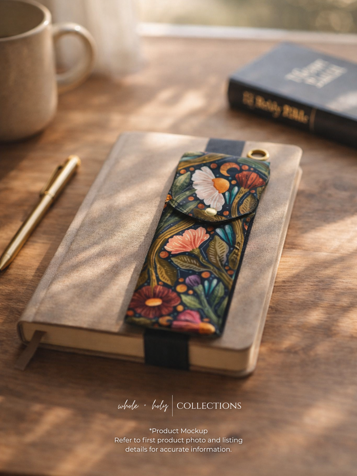 Nightsky Floral Elastic Notebook Pouch