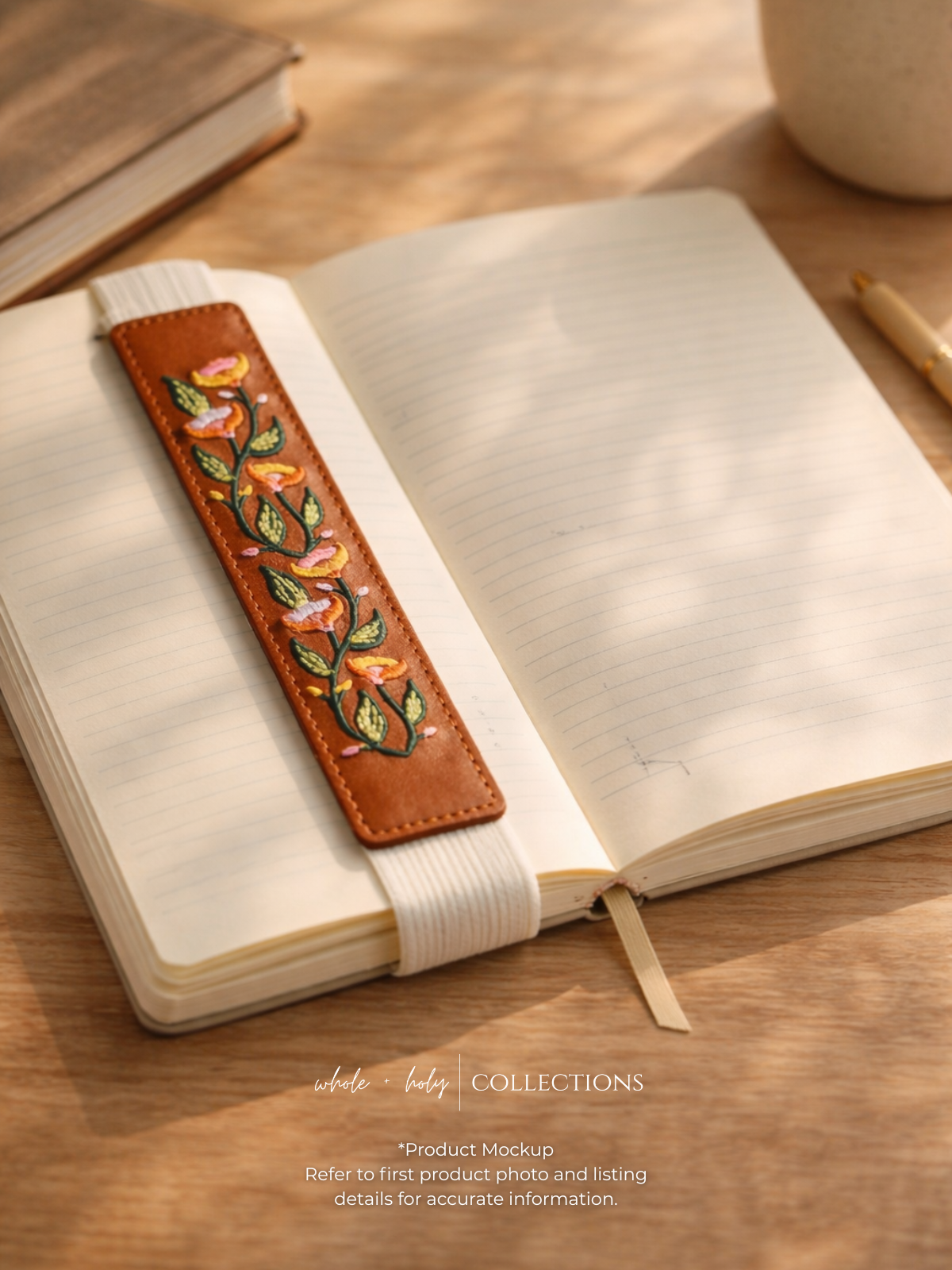 Molina Vine Embroidered Elastic Bookmark