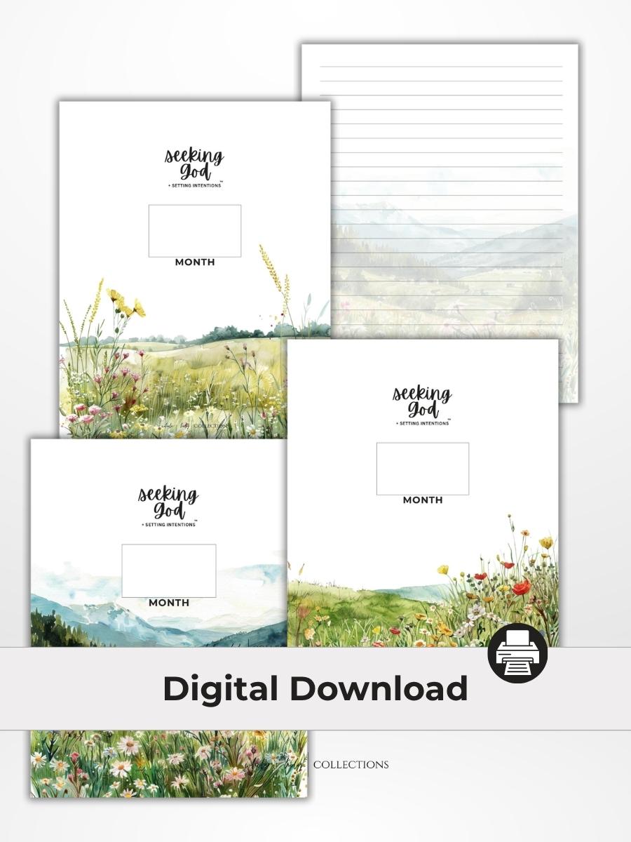 Seeking God, Setting Intentions Guided Journal (Digital Download - 8.5x11)