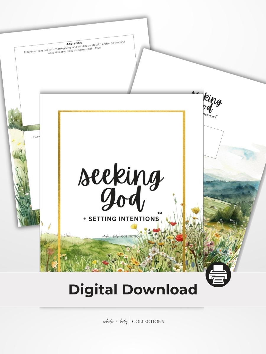 Seeking God, Setting Intentions Guided Journal (Digital Download - 8.5x11)