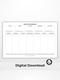 Weekly Stewardship Planning Page (Digital Download - Half Letter Size)