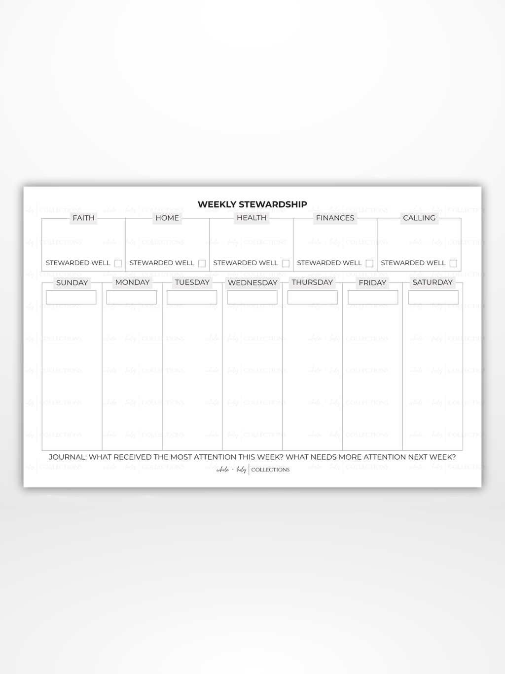 Weekly Notepad (Time Stewardship)