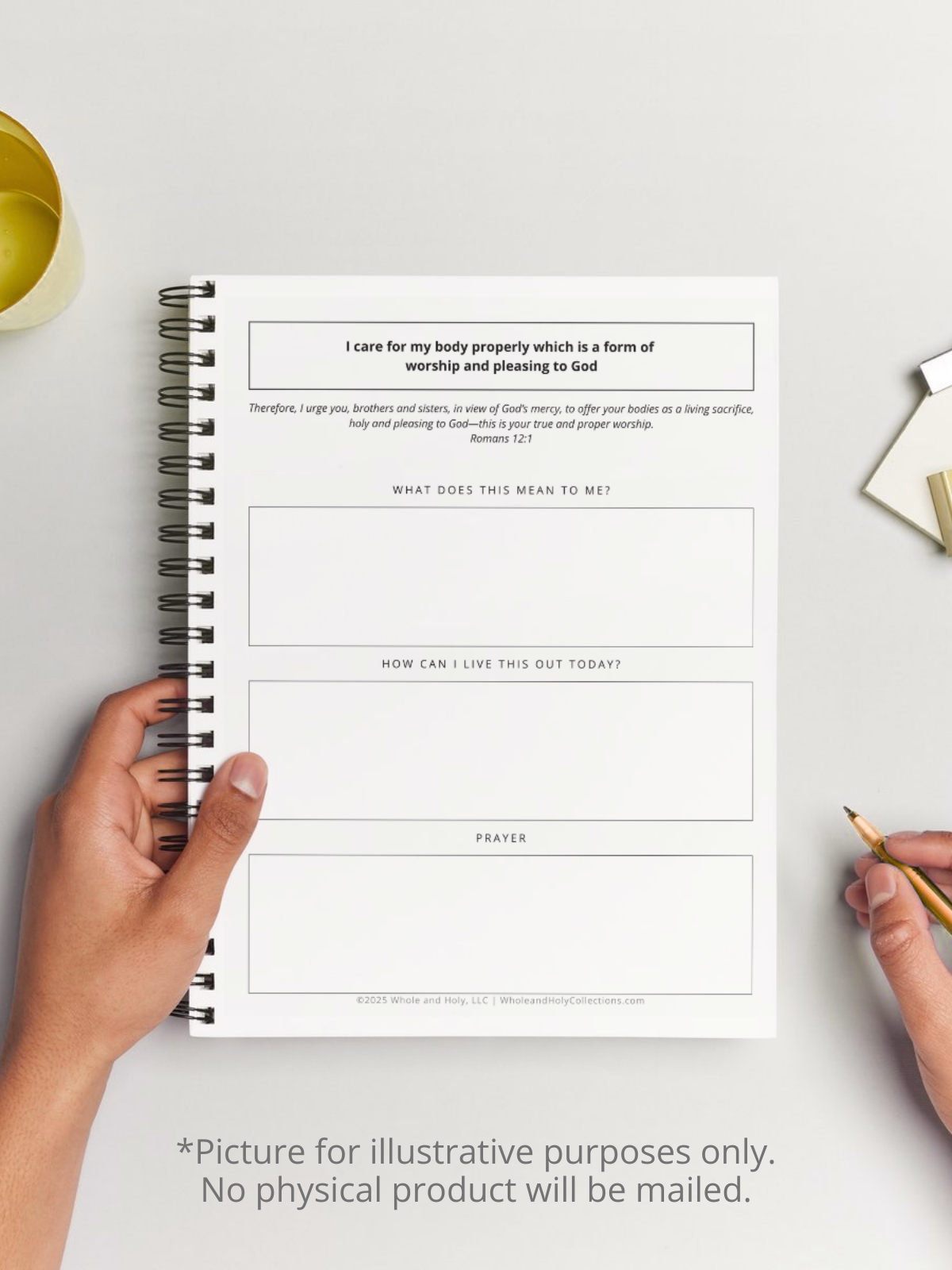 Bible-Based Weight Loss Journal | 30-Day Scripture Declarations & Prompts – Whole + Holy Collections